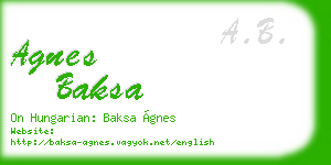 agnes baksa business card