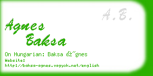 agnes baksa business card